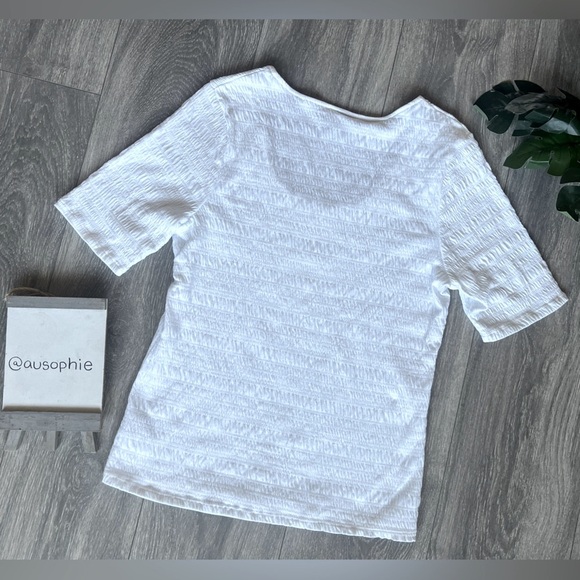 A new day textured smocked round neck basic short sleeve tee size S - Picture 4 of 6